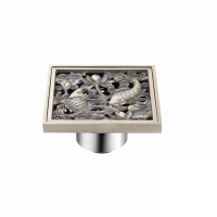 Трап прямой из латуни, бронза, сухой затвор Gappo G81002-4  размер 100 х 100  (1/40шт.)