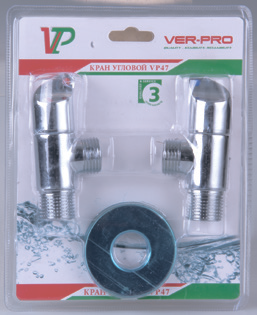 Кран угловой 1/2 х 1/2  ХРОМ  (КРУГ.)  ViEiR (60/1пар