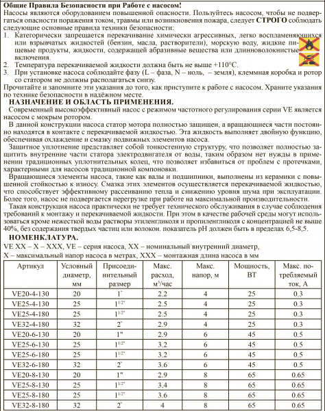 Циркул. насос с ЧАСТОТНЫМ рег. для отопления  25 х 60-130мм   ViEiR  (8/1шт)